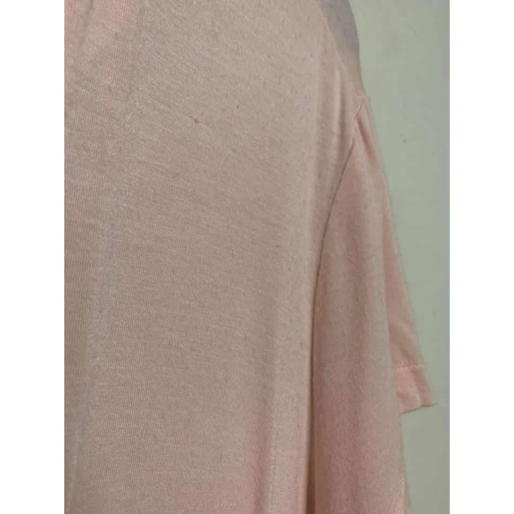 Shimera Pink Modal Button‎ Down Pajama Top Short Sleeve Contrast Piping XL NEW